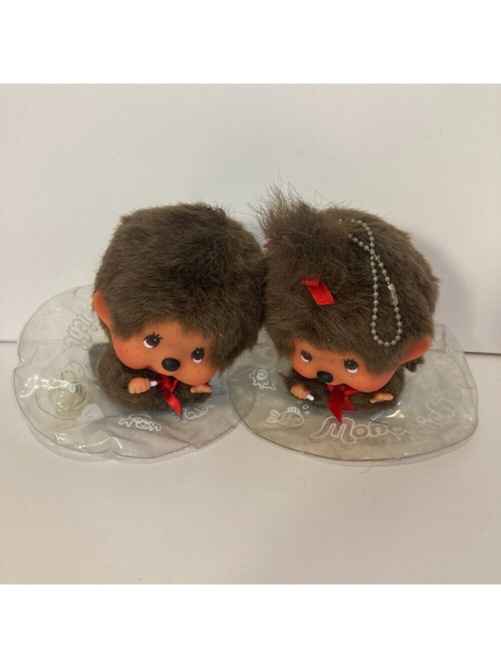 Monchhichi Keychain Water Tube Pair Sekiguchi Doll Toy Plush Japanese Monkey